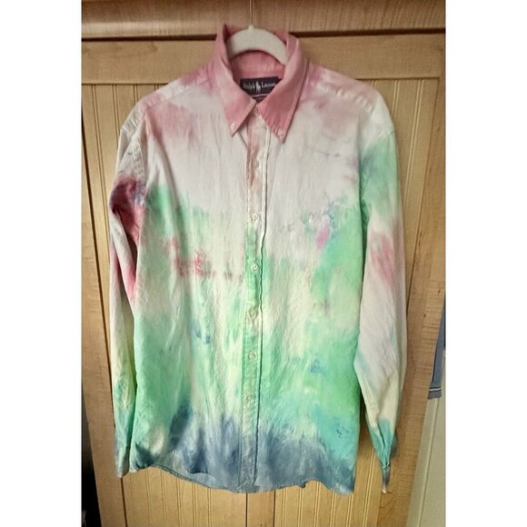 Polo Ralph Lauren Other - Polo Ralph Lauren MendClassic Fit Long Sleeve Pastel Tie Dye Oxford Shirt 15 1/2